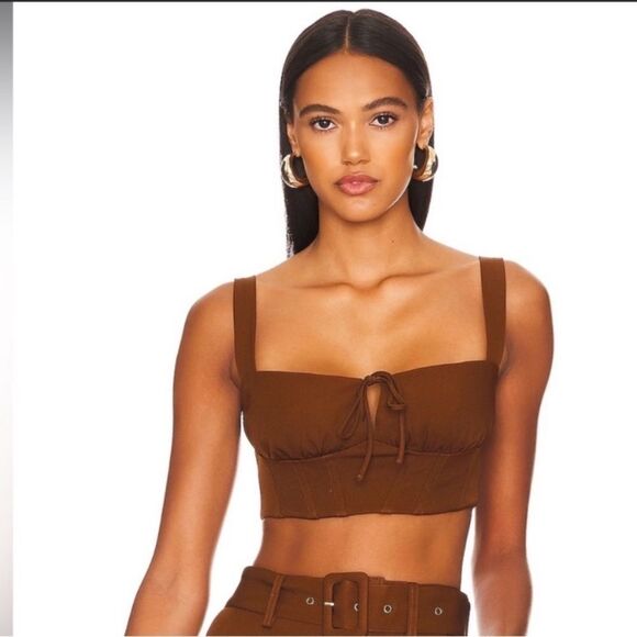 Remi x Revolve Brown Cropped Top Size XL - Picture 1 of 15